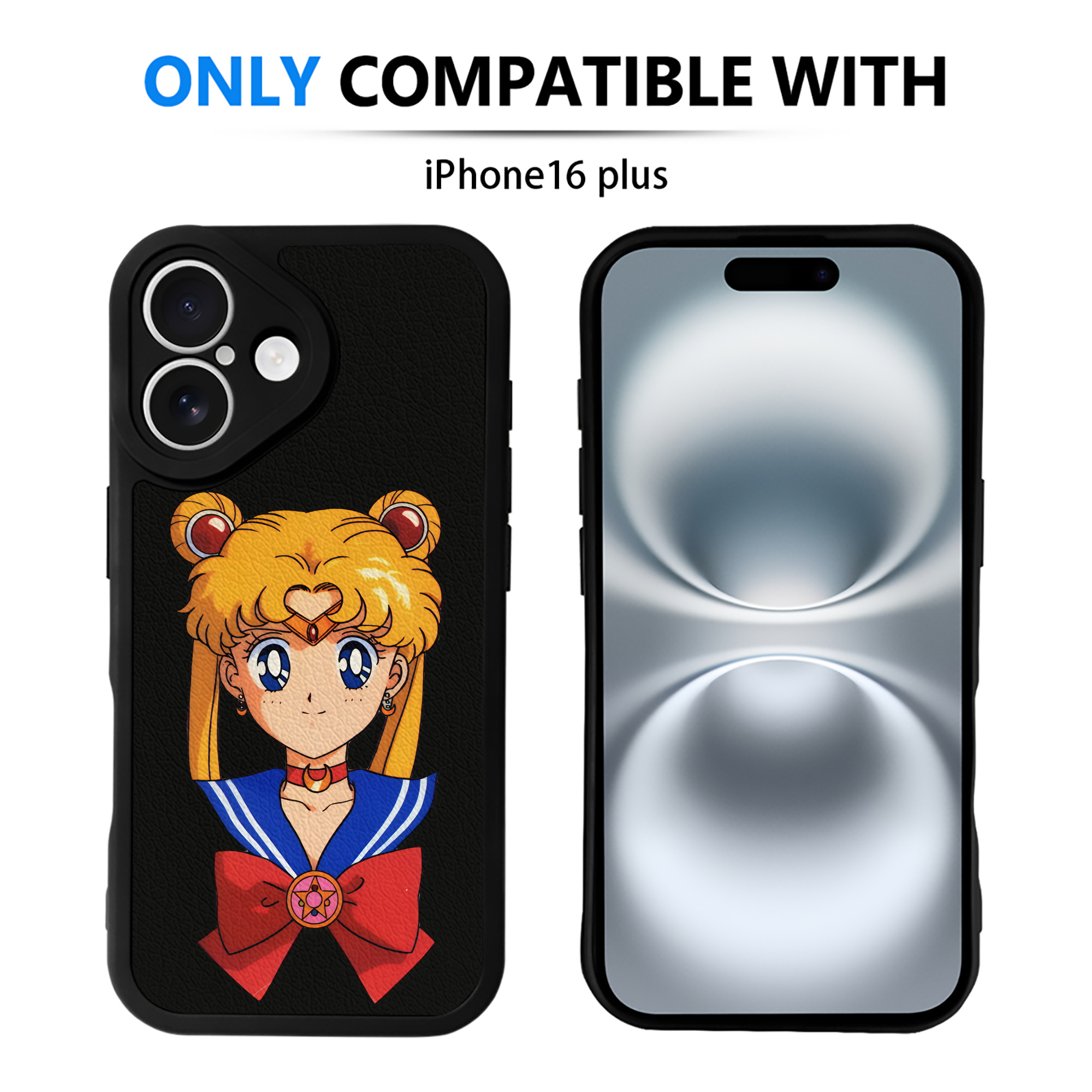 （画像用） 美少女戦士セーラームーン 月野 うさぎ つきの うさぎ Sailor Moon Tsukino Usagi 【iPhone 16シリーズ対応】シリコンスマホケース（レザー調） 材質：シリコン